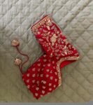 Red Silk Saree Blouse: Hand Embroidered Zardosi Maggam,red maggam work blouse,plus size blouse,mix and match blouse,maggam work blouse,red