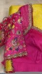 Hand Embroidered Silk Blouse: Pink Zardosi Maggam Work