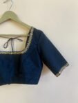 Black Velvet Saree Blouse: Hand Embroidered Zardosi Maggam Work,black maggam blouse, mix and match blouse, black hand embroidered blouse
