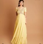 Yellow Anarkali Suit: Hand Embroidered Indian Dress, yellow suit,haldi outfit,yellow Anarkali dress,Indian dresses,plus size dress usa,kurta