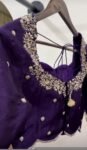 Purple Silk Saree Blouse: Hand Embroidered Zardosi Maggam Blouse