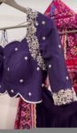 Purple Silk Saree Blouse: Hand Embroidered Zardosi Maggam Blouse