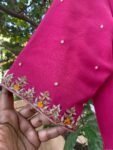 Hand-Embroidered Pink Anarkali Suit: Banarasi Bandhani Dupatta,light pink anarkali dress,anarkali with dupatta,pink anarkali bandhani dupatt