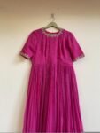 Hand Embroidered Pink Georgette Anarkali Dress: Indian Party Wedding