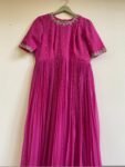 Hand Embroidered Pink Georgette Anarkali Dress: Indian Party Wedding
