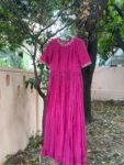 Hand Embroidered Pink Georgette Anarkali Dress: Indian Party Wedding