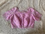 Hand Embroidered Silk Bridal Blouse: Pink Zardosi Maggam Work