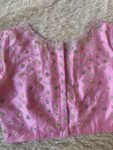 Hand Embroidered Silk Bridal Blouse: Pink Zardosi Maggam Work