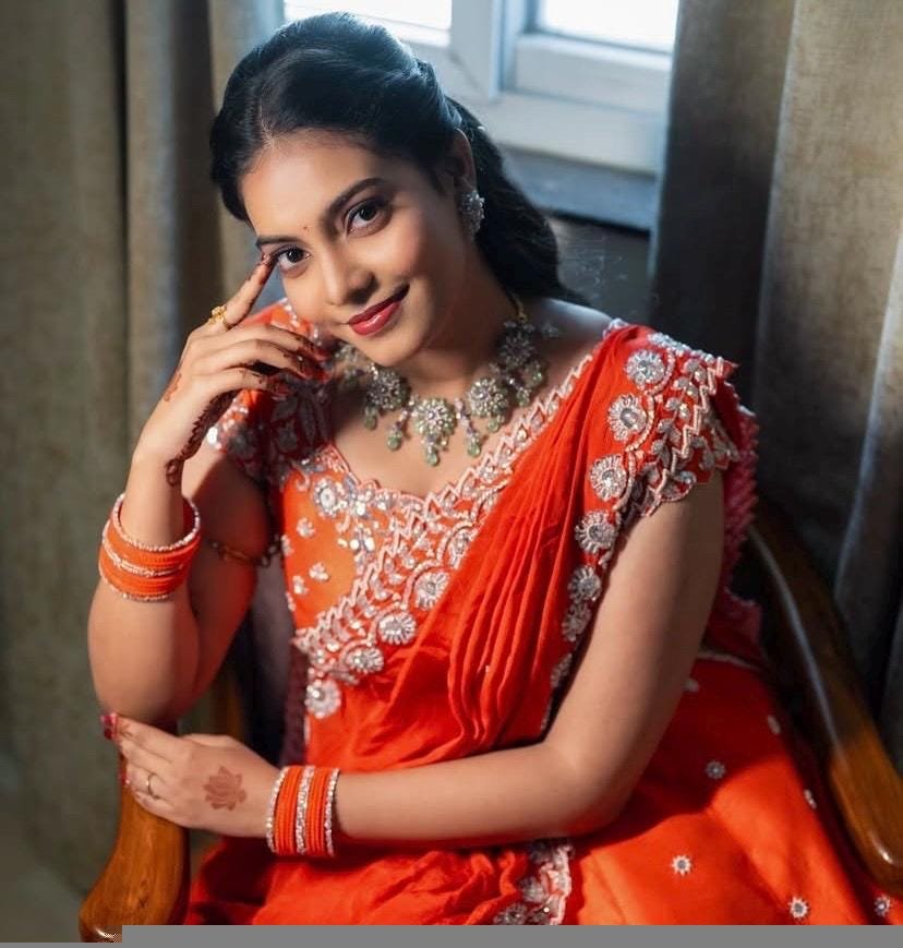 Orange Hand Embroidered Lehenga Set: Raw Silk Indian Bridal Outfit,reception lehenga,Indian bridal lehenga,orange wedding lehenga choli usa
