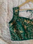 Green Lehenga Set: Hand Embroidered Silk Crop Top Skirt, blue lehenga set, cape lehenga set,teens lehenga,wedding lehenga,green hand work bl