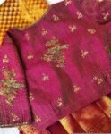 Magenta Pink Silk Blouse: Hand Embroidered Zardosi Maggam Work