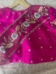 Hand Embroidered Silk Blouse: Pink Zardosi Maggam Work