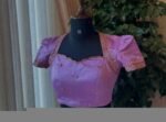 Lavender Hand Embroidered Silk Blouse: Zardosi Maggam Work