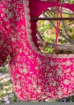 Hand Embroidered Silk Bridal Blouse: Zardosi Wedding Crop Top