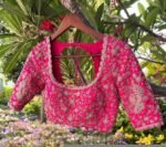 Hand Embroidered Silk Bridal Blouse: Zardosi Wedding Crop Top