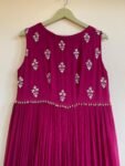 Hand Embroidered Plum Georgette Anarkali Dress: Sleeveless Indian Suit Set