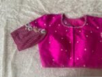Hand Embroidered Silk Blouse: Pink Zardosi Maggam Work