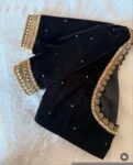 Black Velvet Zardosi Blouse: Hand Embroidered Saree Top,black velvet blouse,mix and match blouse, plus size blouse,blouses usa,black saree