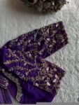 Purple Silk Zardosi Blouse: Hand Embroidered Saree Top
