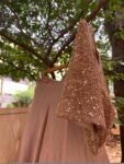 Sequin Embroidered Lehenga Set: Satin Skirt & Net Crop Top