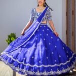 Hand Embroidered Silk Lehenga Set: Indian Bridal Crop Top Skirt,wedding lehenga choli,Indian wedding dress,reception lehenga,bridal lehenga