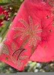 Hand Embroidered Silk Blouse: Light Pink Zardosi Maggam Work