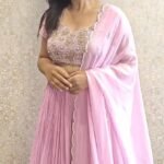 Hand Embroidered Silk Lehenga Set: Pink Crop Top & Dupatta