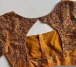 Hand Embroidered Zardosi Silk Blouse: Mustard Yellow Maggam Work