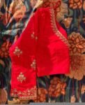 Red Silk Zardosi Embroidered Saree Blouse: Full Sleeve Maggam Work,red maggam blouse,full sleeve blouse,plus size blouse, hand work blouse,