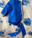 Blue hand embroidery blouse/blue maggam blouse/puff sleeve blouse/hand embroidered blouse/ready made blouse zardosi/blue collar work blouse