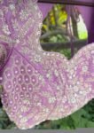 Lavender Silk Bridal Blouse: Hand Embroidered Zardosi Maggam Work