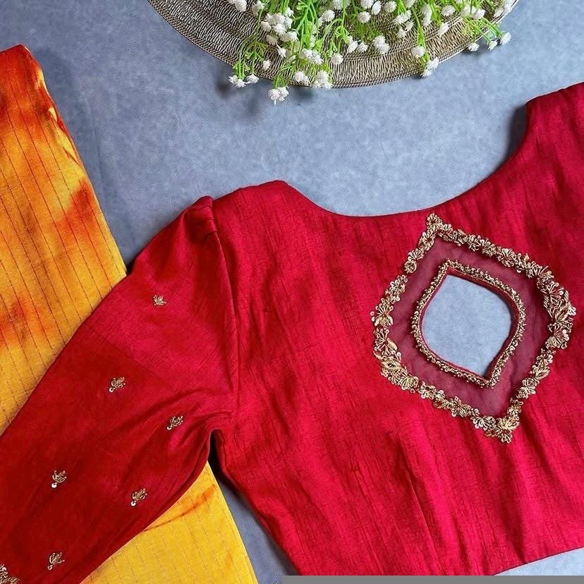 Hand Embroidered Zardosi Bridal Blouse: Pure Silk Wedding Crop Top