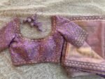 Lavender Silk Bridal Blouse: Hand Embroidered Zardosi Maggam Work,bridal blouses,wedding blouses,heavy handwork blouse,lavender saree blouse