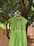 Hand Embroidered Green Silk Anarkali Suit with Dupatta/pista green dress/green anarkali/handwork anarkali/light green dress/hand work dress