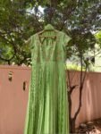 Hand Embroidered Green Silk Anarkali Suit with Dupatta/pista green dress/green anarkali/handwork anarkali/light green dress/hand work dress