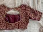 Hand Embroidered Zardosi Silk Blouse: Maroon Red Bridal Maggam Work
