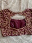 Hand Embroidered Zardosi Silk Blouse: Maroon Red Bridal Maggam Work