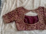 Hand Embroidered Zardosi Silk Blouse: Maroon Red Bridal Maggam Work