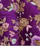 Purple Zardosi Bridal Blouse: Hand Embroidered Silk Maggam Work