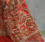 Red Silk Bridal Blouse: Hand Embroidered Zardosi Wedding Crop Top, bridal saree blouse,handwork blouse,bridal wedding blouse,Indian blouses