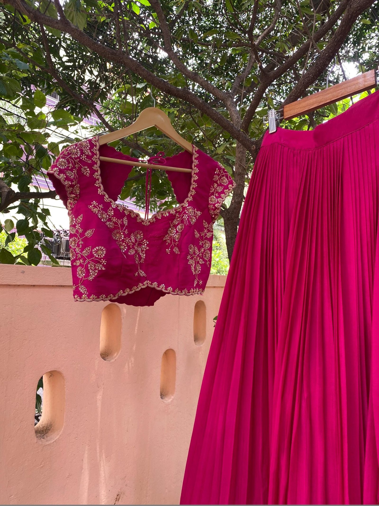 Pink Embroidered Lehenga Choli Set: Silk Crop Top Skirt, Wedding Party Wear,Lehenga crop top set,blue lehenga,party wear lehenga,Indian outf