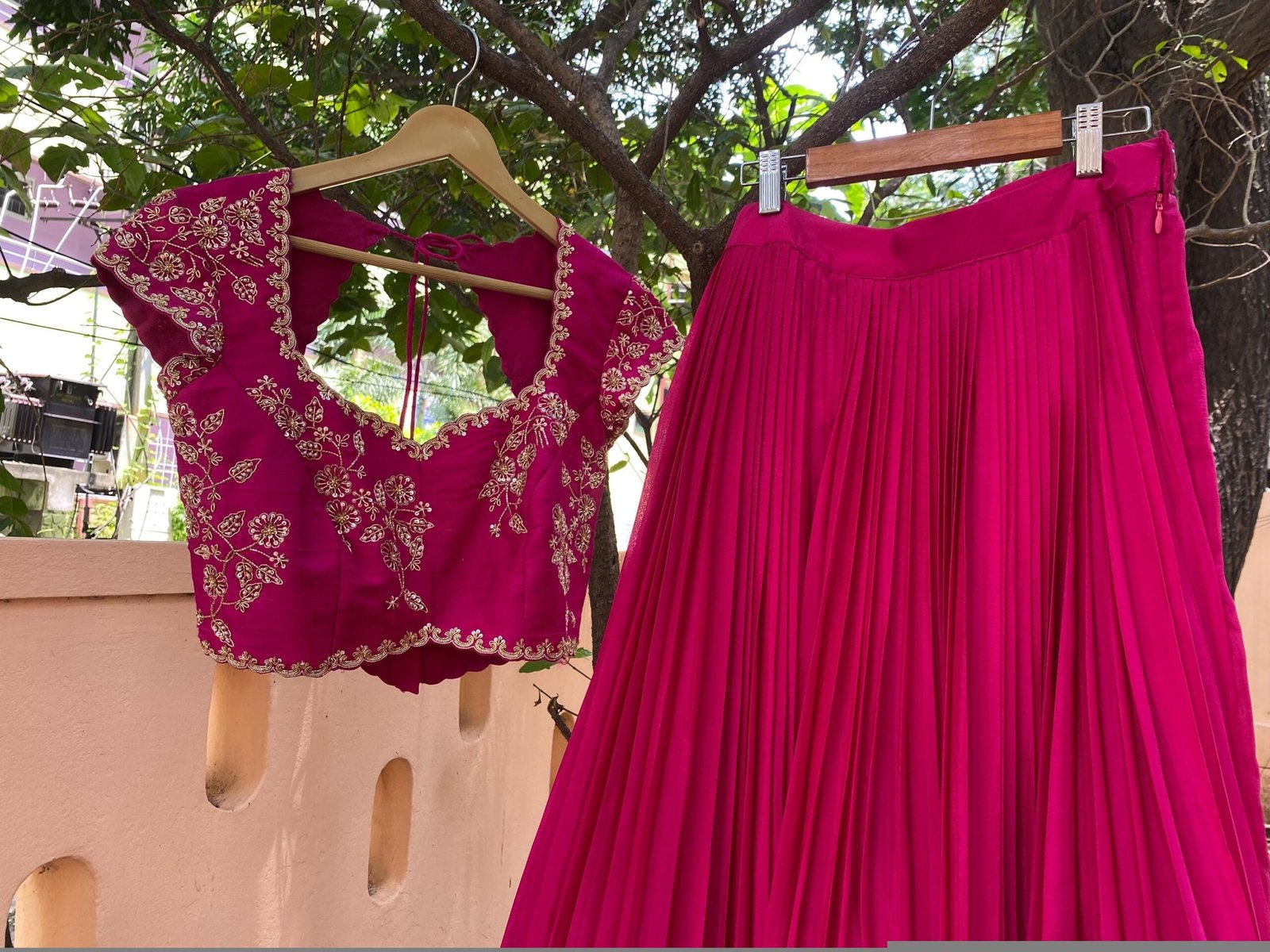 Pink Embroidered Lehenga Choli Set: Silk Crop Top Skirt, Wedding Party Wear,Lehenga crop top set,blue lehenga,party wear lehenga,Indian outf
