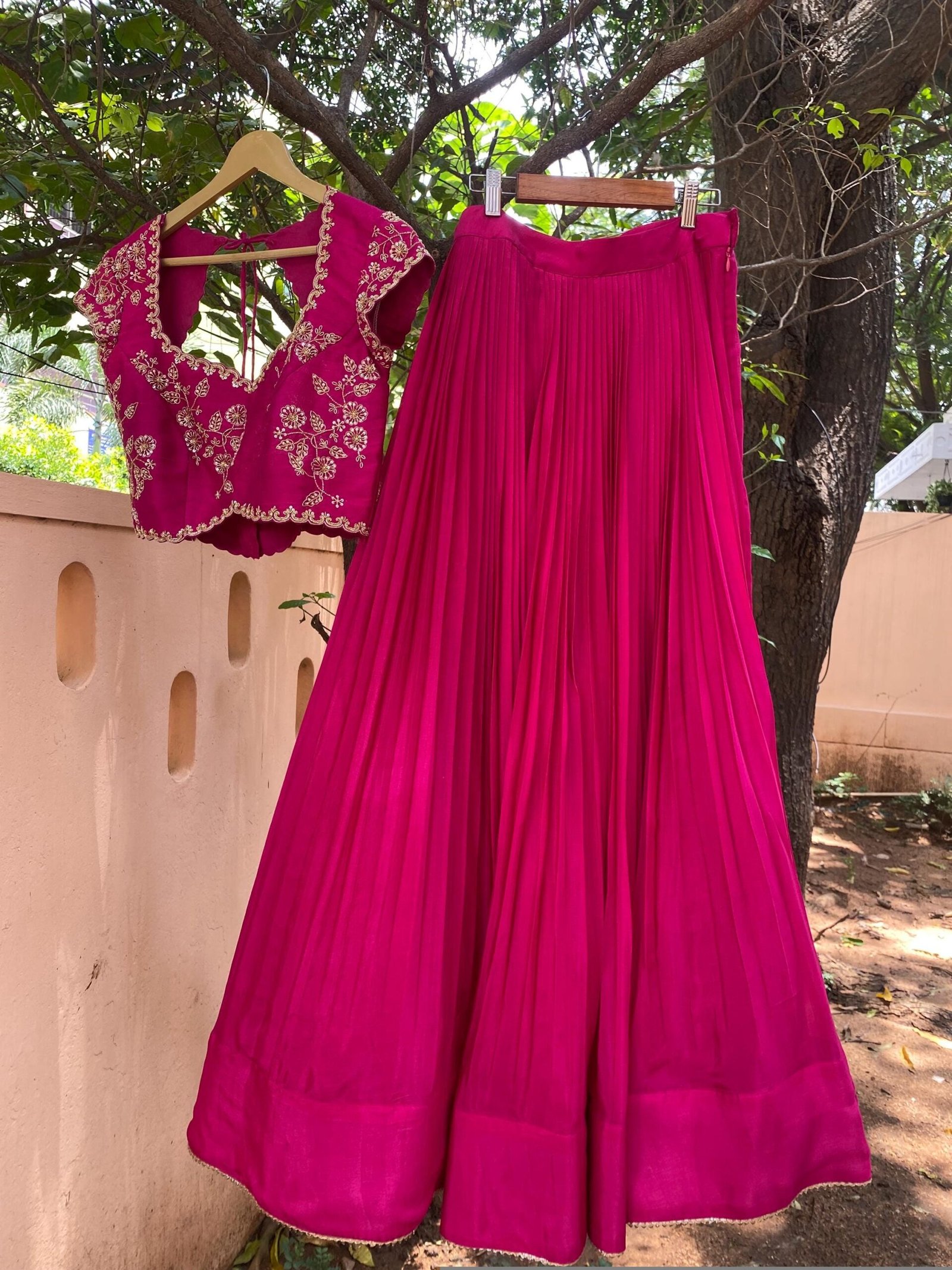 Pink Embroidered Lehenga Choli Set: Silk Crop Top Skirt, Wedding Party Wear,Lehenga crop top set,blue lehenga,party wear lehenga,Indian outf