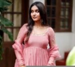 Hand Embroidered Pink Chanderi Silk Anarkali Suit with Kota Dupatta