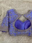 Lavender Silk Bridal Blouse: Hand Embroidered Zardosi Maggam Work