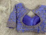 Lavender Silk Bridal Blouse: Hand Embroidered Zardosi Maggam Work