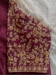 Hand Embroidered Zardosi Silk Blouse: Maroon Red Bridal Maggam Work