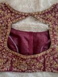 Hand Embroidered Zardosi Silk Blouse: Maroon Red Bridal Maggam Work