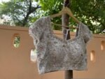 Hand Embroidered Silver Silk Blouse: Zardosi Maggam Wedding Crop Top/silver hand work blouse/bridal mix and match blouse,plus size blouses