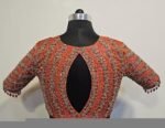 Hand Embroidered Raw Silk Zardosi Blouse: Bridal Maggam Work